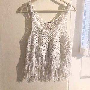Hippie Style Fish Net Knitted Beach Tank Top